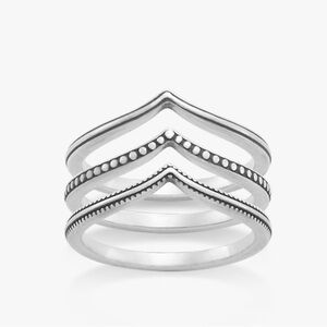 James Avery Silver Chevron Ring Set